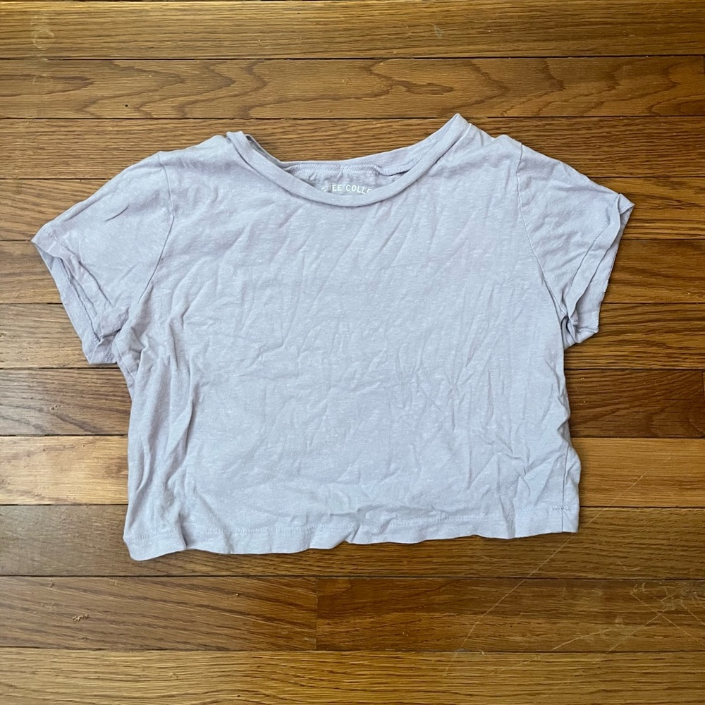purple cropped tee size medium aero